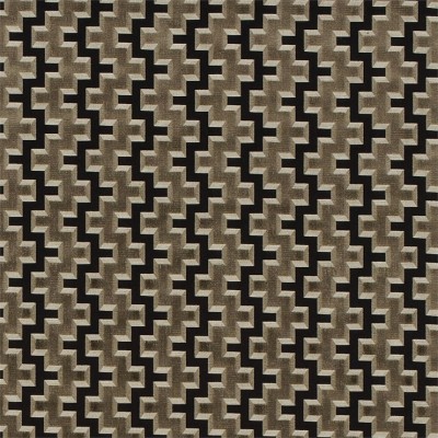 Фото Ткань портьерная с рисунком - Орнамент - стиль Английский - Черный - Купить в Интернет-магазине