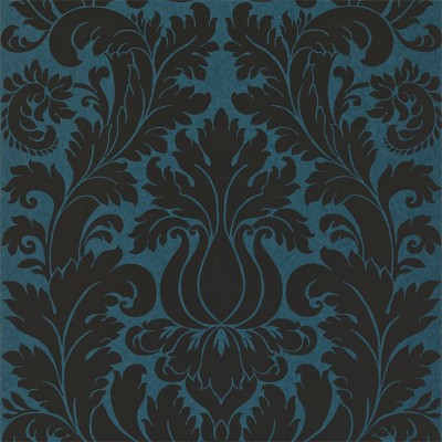 Фото Обои с рисунком - Дамаск - стиль Английская классика - Синие - Купить в Интернет-магазине