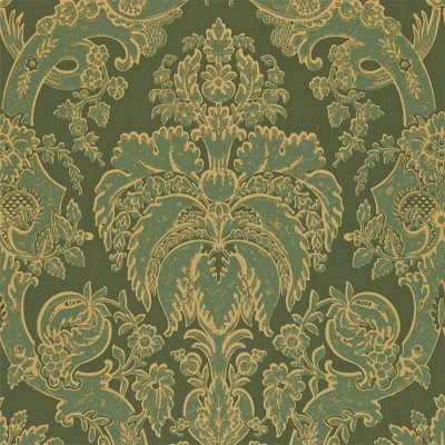 Фото Обои с рисунком - Дамаск - стиль Английская классика - Зеленые - Купить в Интернет-магазине