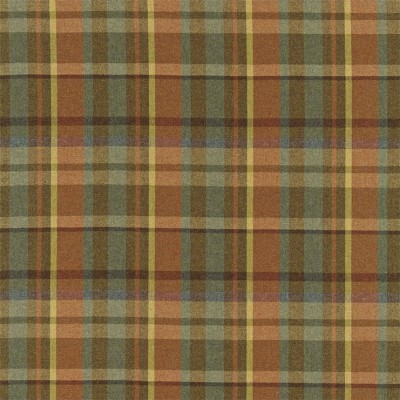 Фото Ткань портьерная с рисунком - Клетка - стиль Английский - Оранжевая - Купить в Интернет-магазине