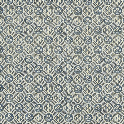 Фото Ткань портьерная с рисунком - Орнамент - стиль Английский - Синий - Купить в Интернет-магазине