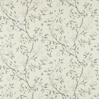 Фото Обои с рисунком - Цветы - стиль Английская классика - Серые - Купить в Интернет-магазине