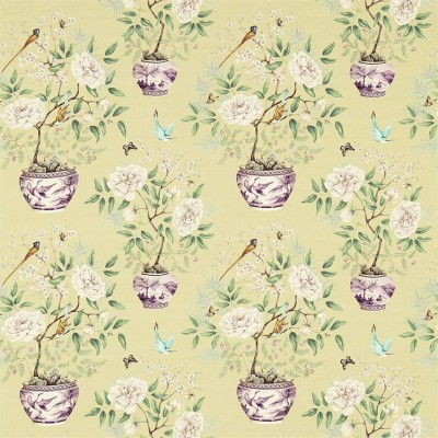 Фото Ткань портьерная с рисунком - Крупный декор - стиль Английский - Желтый - Купить в Интернет-магазине