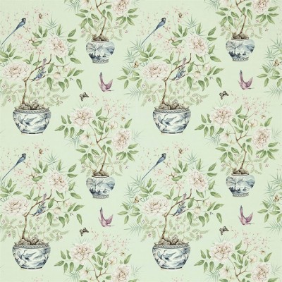 Фото Ткань портьерная с рисунком - Крупный декор - стиль Английский - Бирюзовый - Купить в Интернет-магазине