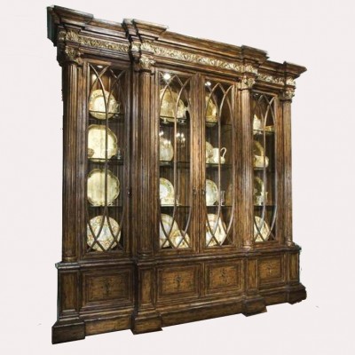 Фото Витрина широкая - стиль American Cottage - Для гостиной - Со стеклянными дверями - Habersham - Grand Cottage - Купить в Интернет-магазине