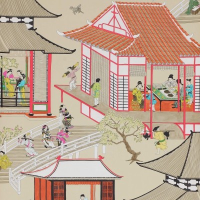 Фото Обои с рисунком - Крупный декор - стиль Английская классика - Коричневые - Купить в Интернет-магазине