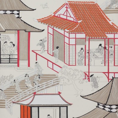 Фото Обои с рисунком - Крупный декор - стиль Английская классика - Кремовые - Купить в Интернет-магазине