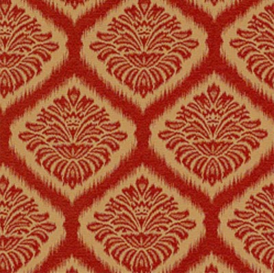 Фото Ткань портьерная с рисунком - Орнамент - стиль Американский - Красный - Купить в Интернет-магазине