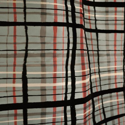 Фото Ткань портьерная с рисунком - Клетка - стиль Европейский - Серая - Купить в Интернет-магазине