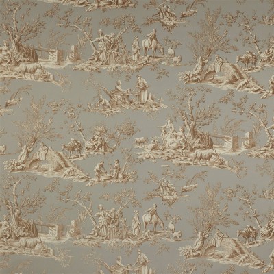 Фото Ткань портьерная с рисунком - Туаль - стиль Английский - Синяя - Купить в Интернет-магазине