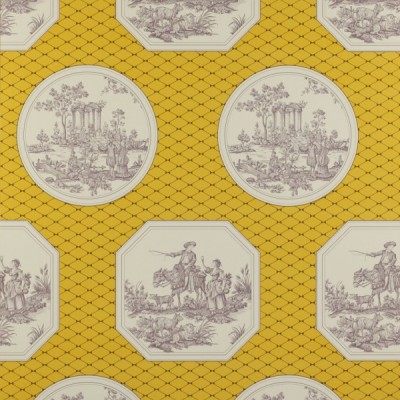 Фото Обои с рисунком - Туаль - стиль Английская классика - Желтые - Купить в Интернет-магазине