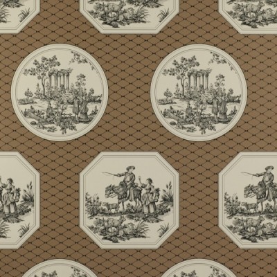 Фото Обои с рисунком - Туаль - стиль Английская классика - Коричневые - Купить в Интернет-магазине