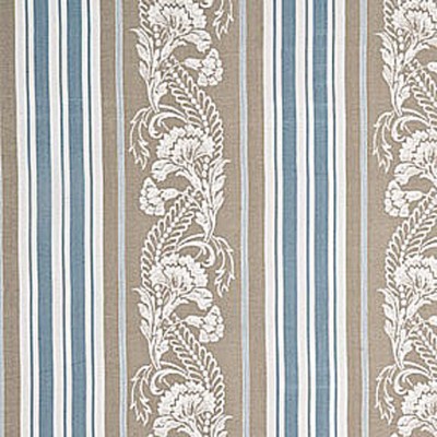 Фото Ткань портьерная с рисунком - Полоски - стиль Английский - Синие - Купить в Интернет-магазине