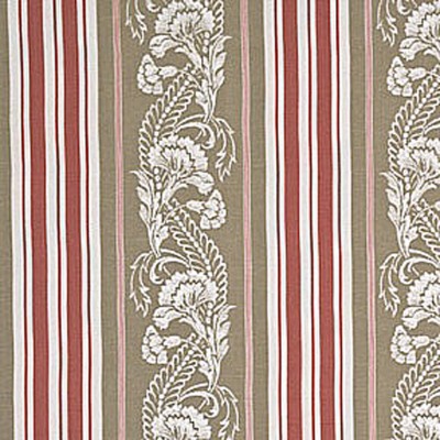 Фото Ткань портьерная с рисунком - Полоски - стиль Английский - Красные - Купить в Интернет-магазине