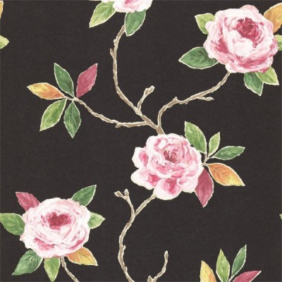 Фото Обои с рисунком - Цветы - стиль Английская классика - Черные - Купить в Интернет-магазине