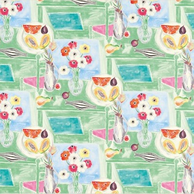 Фото Ткань портьерная с рисунком - Крупный декор - стиль Английский - Зеленый - Купить в Интернет-магазине