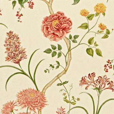 Фото Обои с рисунком - Орнамент - стиль Английская классика - Розовые - Купить в Интернет-магазине