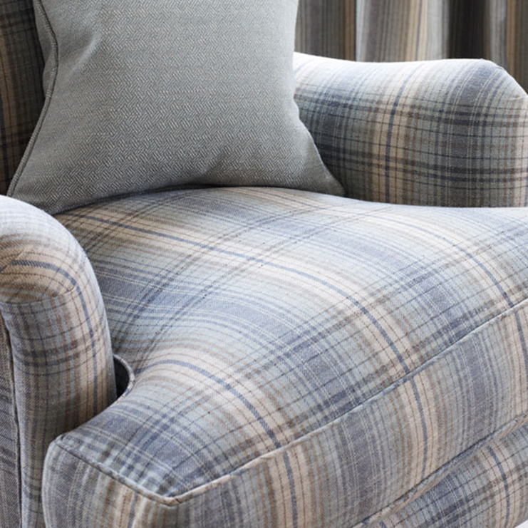 Фото Ткань портьерная с рисунком - Клетка - стиль Английский - Розовая - Купить в Интернет-магазине