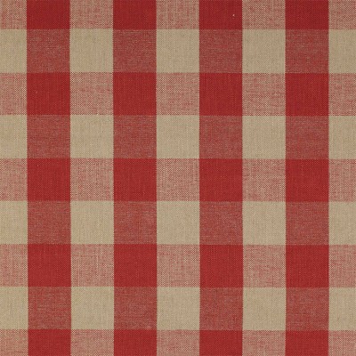 Фото Ткань портьерная с рисунком - Клетка - стиль Английский - Красная - Купить в Интернет-магазине
