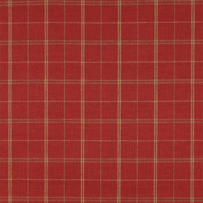 Фото Ткань портьерная с рисунком - Клетка - стиль Английский - Красная - Купить в Интернет-магазине
