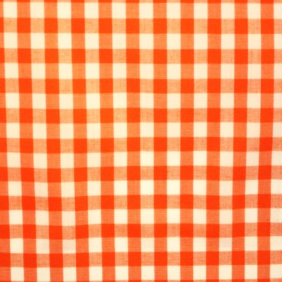 Фото Ткань портьерная с рисунком - Клетка - стиль Английский - Оранжевая - Купить в Интернет-магазине