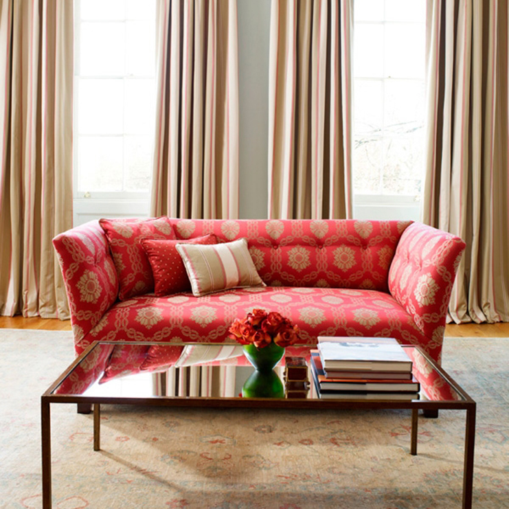 Фото Ткань портьерная с рисунком - Орнамент - стиль Английский - Голуба - Купить в Интернет-магазине