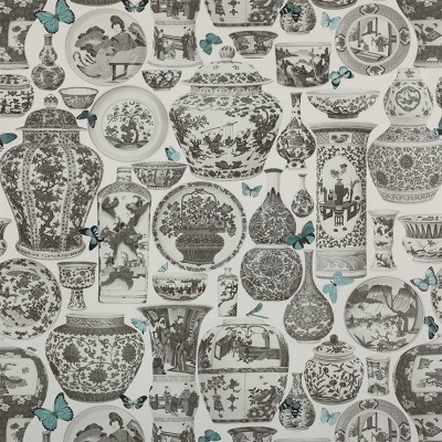 Фото Ткань портьерная с рисунком - Крупный декор - стиль Европейский - Белый - Купить в Интернет-магазине