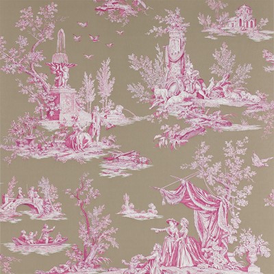 Фото Обои с рисунком - Туаль - стиль Английская классика - Коричневые - Купить в Интернет-магазине