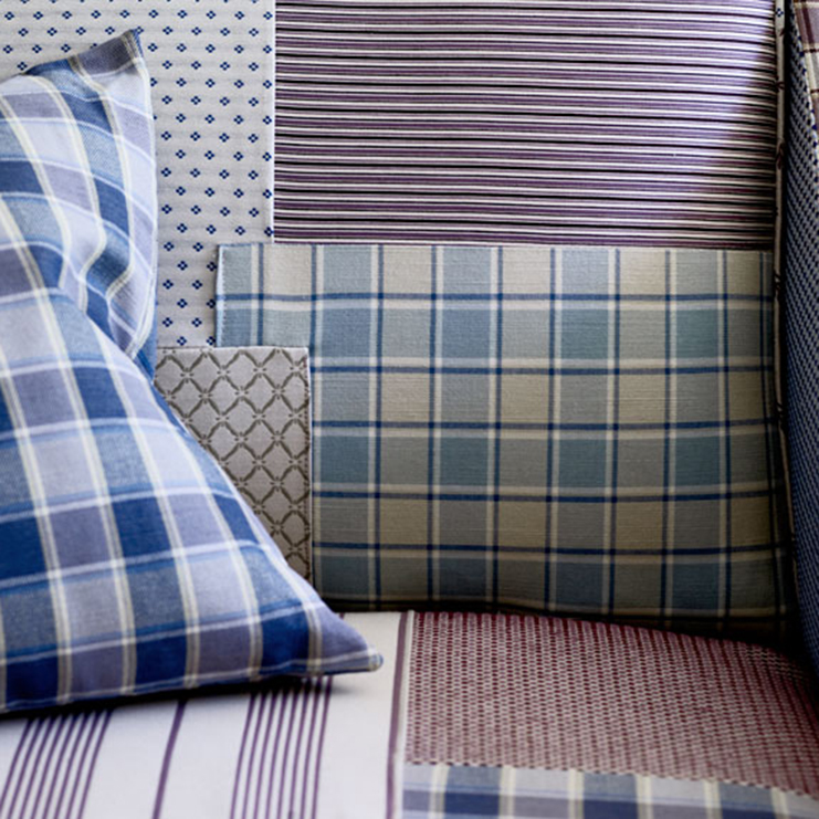 Фото Ткань портьерная с рисунком - Полоски - стиль Английский - Бирюзовые - Купить в Интернет-магазине