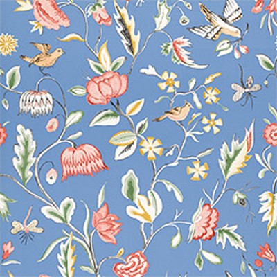 Фото Обои с рисунком - Цветы - стиль Американский - Синие - Купить в Интернет-магазине