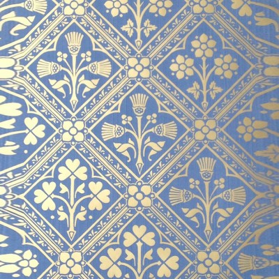 Фото Обои с рисунком - Орнамент - стиль Английская классика - Синие - Купить в Интернет-магазине