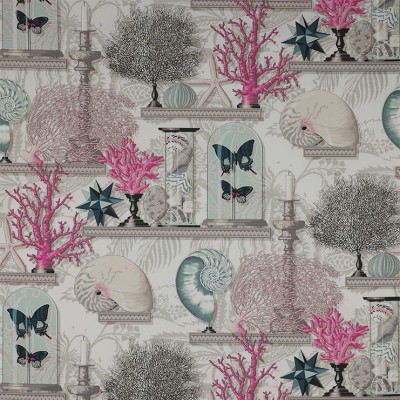 Фото Ткань портьерная с рисунком - Крупный декор - стиль Европейский - Светло-серый - Купить в Интернет-магазине