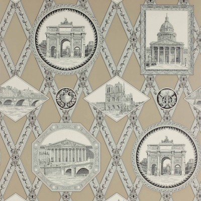 Фото Обои с рисунком - Туаль - стиль Английская классика - Коричневые - Купить в Интернет-магазине