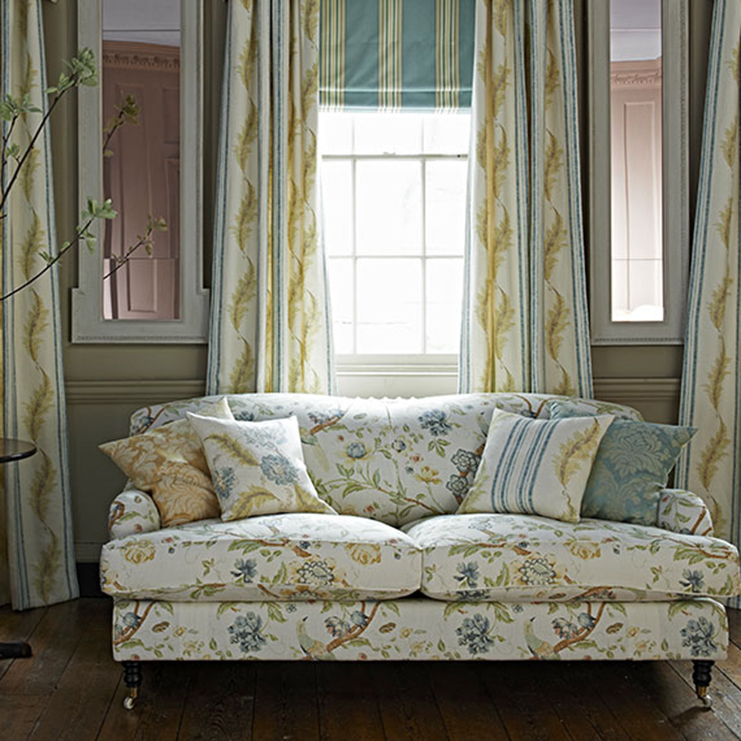 Фото Ткань портьерная с рисунком - Дамаск - стиль Английский - Бирюзовый - Купить в Интернет-магазине Фото Ткань портьерная с рисунком - Дамаск - стиль Английский - Бирюзовый - Купить в Интернет-магазине