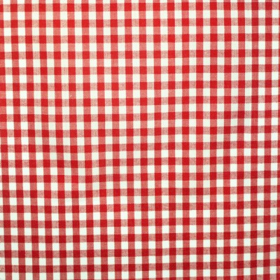 Фото Ткань портьерная с рисунком - Клетка - стиль Английский - Красная - Купить в Интернет-магазине