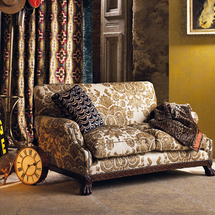 Фото Ткань портьерная с рисунком - Дамаск - стиль Английский - Кремовый - Купить в Интернет-магазине