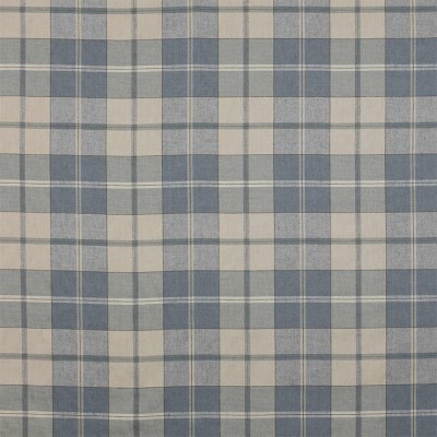 Фото Ткань портьерная с рисунком - Клетка - стиль Английский - Синяя - Купить в Интернет-магазине