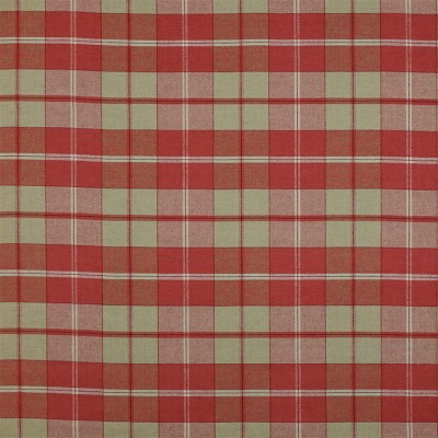 Фото Ткань портьерная с рисунком - Клетка - стиль Английский - Красная - Купить в Интернет-магазине