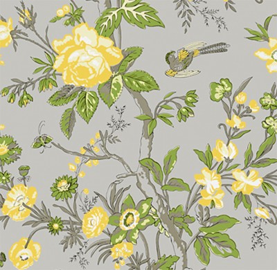 Фото Обои с рисунком - Цветы - стиль Американский - Серые - Купить в Интернет-магазине