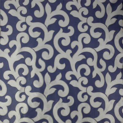 Фото Ткань портьерная с рисунком - Завиток - стиль Современный - Синий - Купить в Интернет-магазине