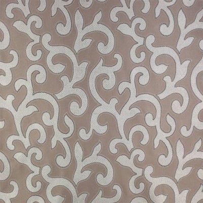 Фото Ткань портьерная с рисунком - Завиток - стиль Современный - Коричневый - Купить в Интернет-магазине