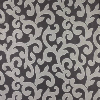 Фото Ткань портьерная с рисунком - Завиток - стиль Современный - Черный - Купить в Интернет-магазине