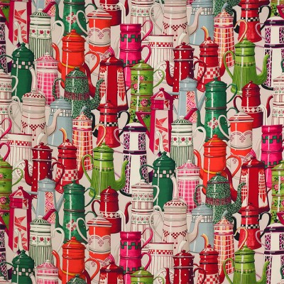 Фото Ткань портьерная с рисунком - Крупный декор - стиль Английский - Розовый - Купить в Интернет-магазине