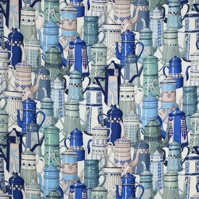 Фото Ткань портьерная с рисунком - Крупный декор - стиль Английский - Голуба - Купить в Интернет-магазине