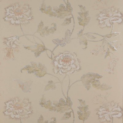 Фото Обои с рисунком - Цветы - стиль Английская классика - Светло-коричневые - Купить в Интернет-магазине