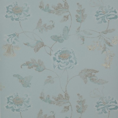 Фото Обои с рисунком - Цветы - стиль Английская классика - Синие - Купить в Интернет-магазине