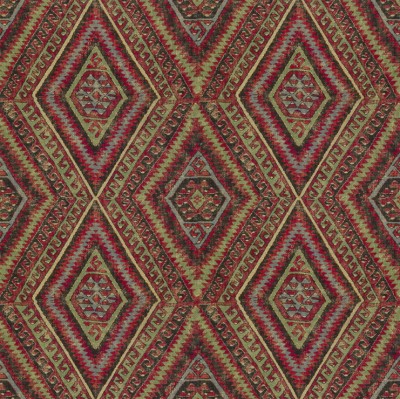 Фото Ткань портьерная с рисунком - Орнамент - стиль Американский - Зеленый - Купить в Интернет-магазине