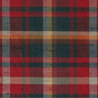 Фото Ткань портьерная с рисунком - Клетка - стиль Английский - Красная - Купить в Интернет-магазине