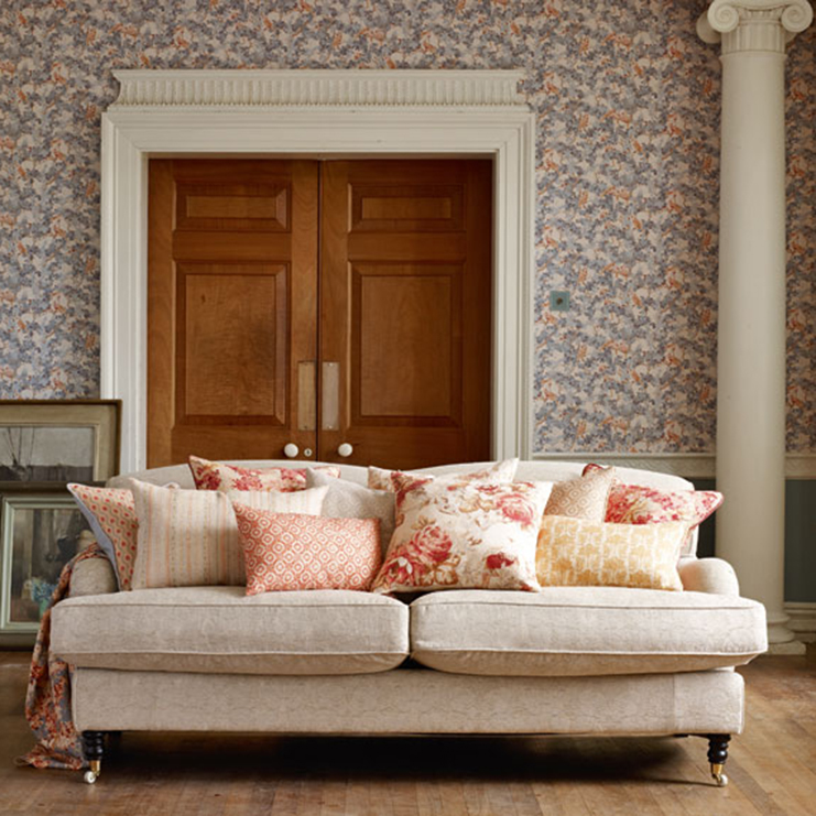 Фото Обои с рисунком - Цветы - стиль Английская классика - Розовые - Купить в Интернет-магазине