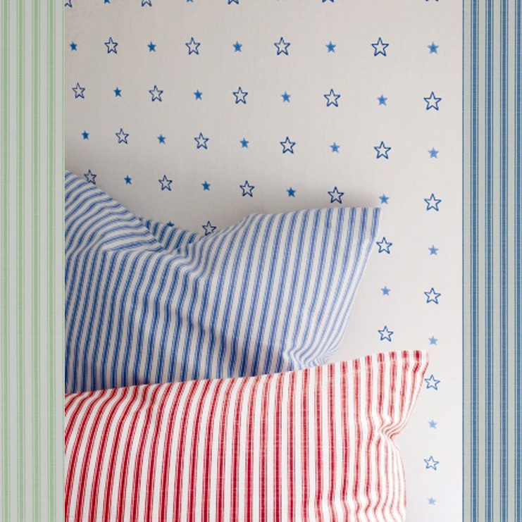 Фото Ткань портьерная с рисунком - Полоски - стиль Английский - Синие - Купить в Интернет-магазине